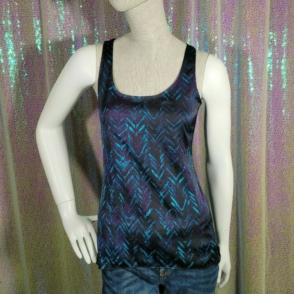Express Teal & Purple Chevron Pattern Sleeveless Tank Top Size XS